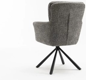 Set de 2 scaune pivotante Big George, tesatura structurata gri