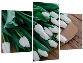 Tablou cu buchet de lalele albe (90x60 cm)
