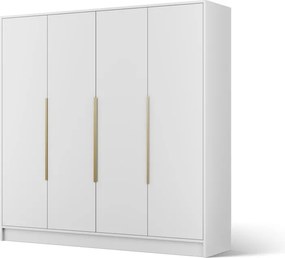 Dulap Palladio cu uși batante – 4 uși – 200x51x200 cm – Alb – Varianta 2