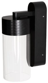 Aplica de perete LED metal negru si sticla Fusion