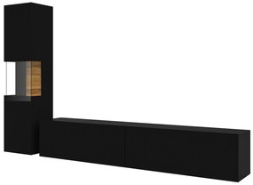 Mobilier living Avernic Typ 09 (onyx negru + Stejar wotan). 1042063