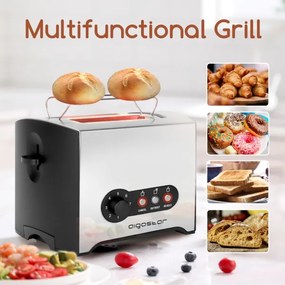 Prăjitor de pâine cu două fante Aigostar 900W/230V crom