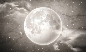 Fototapet - Luna pe beton - neagră (254x184 cm)