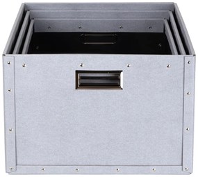 Cutii de depozitare gri-deschis 3 buc. din carton Ture – Bigso Box of Sweden