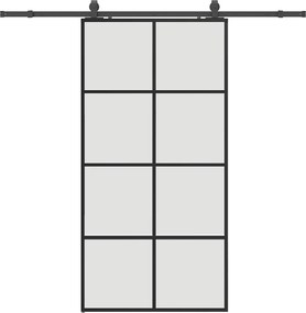 vidaXL Ușă glisantă cu set de feronerie neagră 102,5x205 cm Sticlă ESG