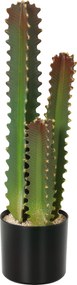 HOMCOM Cactus Artificial 66 cm Plantă Artificială Decorativă cu Ghiveci și 3 Frunze pentru Decor Interior Verde | Aosom Romania