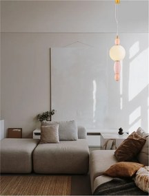 Pendul ceramic design modern LED CLEMENTINE portocaliu/ roz