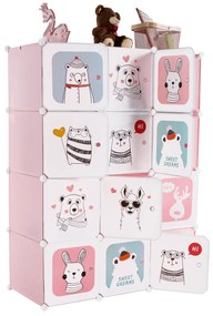 Dulap modular pentru copii, roz  model copii, NURMI