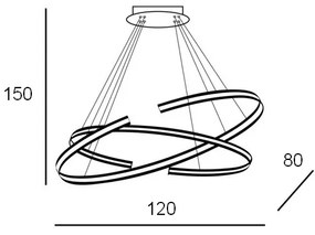 Azzardo AZ3356 - Lustră LED dimabilă pe cablu ALESSIA LED/100W/230V