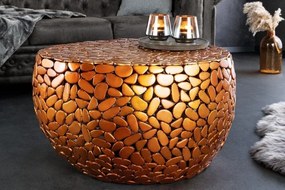 Masuta decorativa Stone Mosaic 72cm, cupru