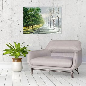 Tablou - Iarna versus vara (70x50 cm)