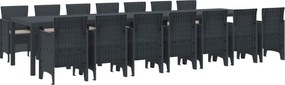 vidaXL Set de masă de grădină cu perne cu pernă 15 pcs Antracit PP