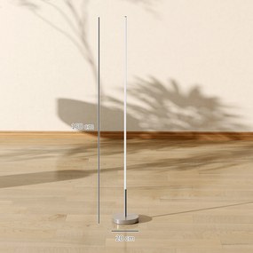 HOMCOM Lampă de Podea LED Reglabilă cu Telecomandă de 150cm Înălțime, Argintiu | Aosom Romania