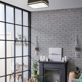 Plafonieră SIRJA SQUARE STRIPE 2xE27/15W/230V negru/auriu