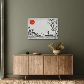Tablou pe sticlă - Munții Fuji (70x50 cm)