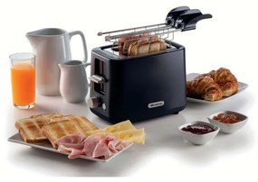 Prajitor de paine Ariete BREAKFAST 0157/03, 760W, 2 felii, Buton stop, 7 trepte, Tava dpentru firimituri detasabila, Negru