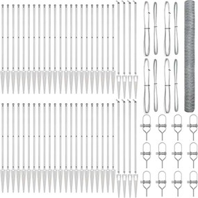 vidaXL Stâlp de gard. Argintiu 100 x 1,6 m (plasă de 50 mm) Oțel