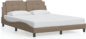 vidaXL Cadru de pat fără saltea, Zadar, cappuccino, 160x200 cm, piele ecologică