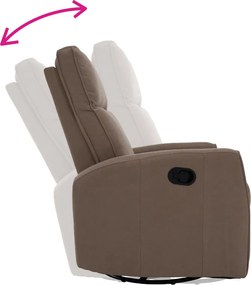 Fotoliu rotativ de relaxare, gri-maroniu taupe, MEKENZI
