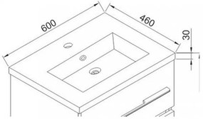 Lavoar din marmură artificială turnată Nina 60