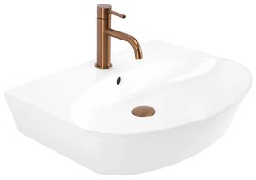 Lavoar pe blat Rea Kim semioval 59.5 cm alb lucios