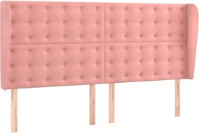 vidaXL Tăblie de pat cu aripioare, roz, 163x23x118/128 cm, catifea