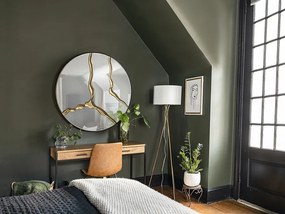 Oglinda rotunda design decorativ Surcos aurie