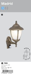 Aplica perete exterior cu senzor de miscare IP43 Madrid 7836 RX
