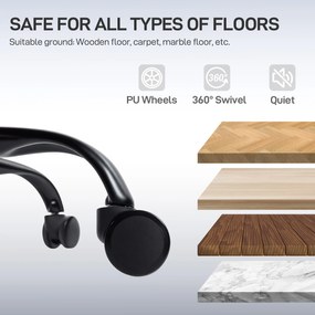 HOMCOM Scaun de birou ergonomic, cu suport lombar dinamic și suport pentru picioare, 73x75x120-128 cm, negru | Aosom Romania