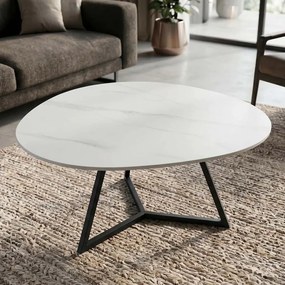Masuta de cafea cu blat ceramic alb MARVELOUS 90cm