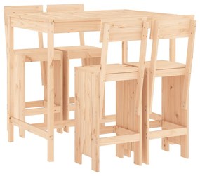 3157805 vidaXL Set mobilier de bar pentru grădină, 5 piese, lemn masiv de pin