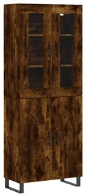3198238 vidaXL Dulap înalt, stejar fumuriu, 69,5x34x180, lemn compozit