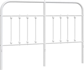 vidaXL Tăblie de pat de schimb metalică, alb, 150 cm