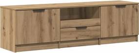 vidaXL Comodă TV din stejar artizanal 140x35x40 cm, lemn stratificat