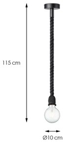 Lustră pe cablu LEONARDO ROPE 1xE27/10W/230V negru