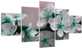 Tablou cu floare - turcoaz (125x70 cm), în 40 de alte dimensiuni noi