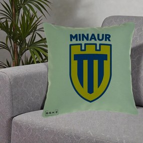 Perna Personalizata Minaur Baia Mare Fotbal, 40x40 cm, Verde, Husa Detasabila, Perna Inclusa, BEKZ®