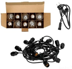 Lanț LED decorativ de exterior BAJA ST64 10xE27/1W/230V 10,9m IP44 alb cald