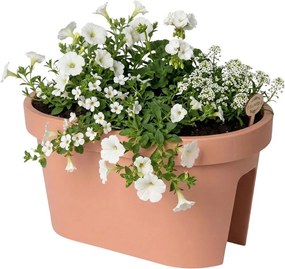 Ghiveci pentru balustradă, design oval, culoare terracota, 26x39.5x24 cm