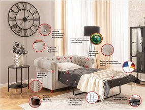 Canapea bej extensibilă cu tapițerie din catifea 148 cm York Blik – Ropez