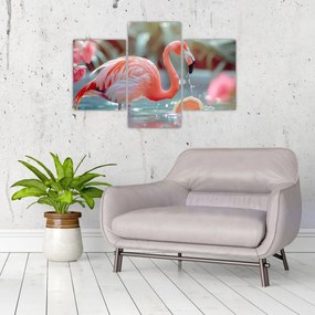 Tablou - Flamingo în iaz (90x60 cm)