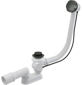 Set de scurgere si revarsare pentru cada de baie, lungime 570 mm, metal lucios de pistol Gun metal lucios