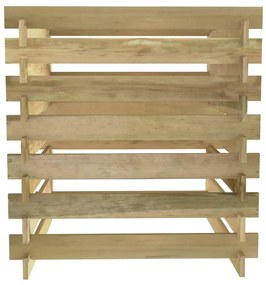 Compostor de gradina din sipci, 90x90x90 cm, lemn de pin tratat