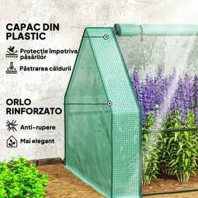 Outsunny Mini Seră Portable Tunel pentru Creșterea Plantelor și Florilor cu Uși Rulabile cu Fermoar, Verde | Aosom Romania