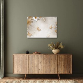Tablou - Flori cu fluturi (70x50 cm)
