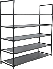 Pantofar MADILO, negru, metal/tesatura, 86x28x89 cm