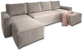 Set de canapea bej în formă de U COSARO 295x140 cm