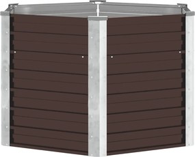 vidaXL Strat înălțat de grădină, maro, 129x129x77 cm, oțel galvanizat
