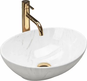 Lavoar stil marmura alb pe blat Rea Sofia Calala 41 cm
