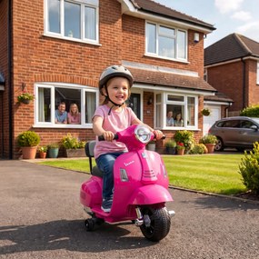AIYAPLAY Motocicletă Electrică pentru Copii 1,5-3 Ani Mini Vespa Gts 7,2V, Roz | Aosom Romania